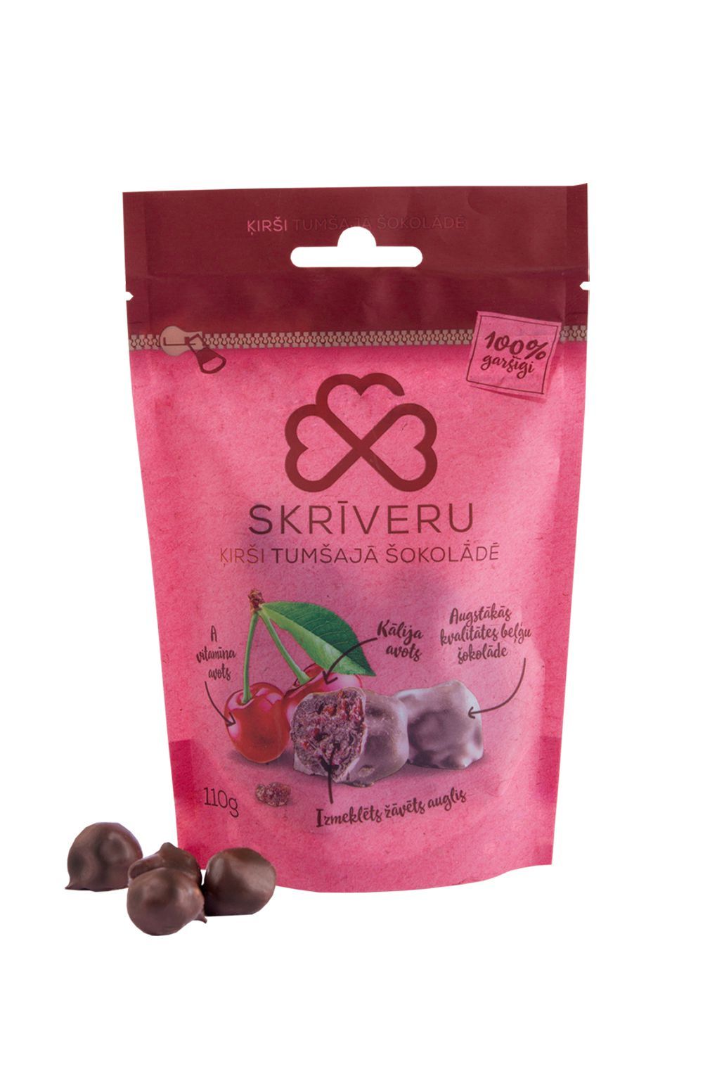 Конфеты вишня в темном шоколаде 110 г Skriveru - цена 190 ₽ купить в ...