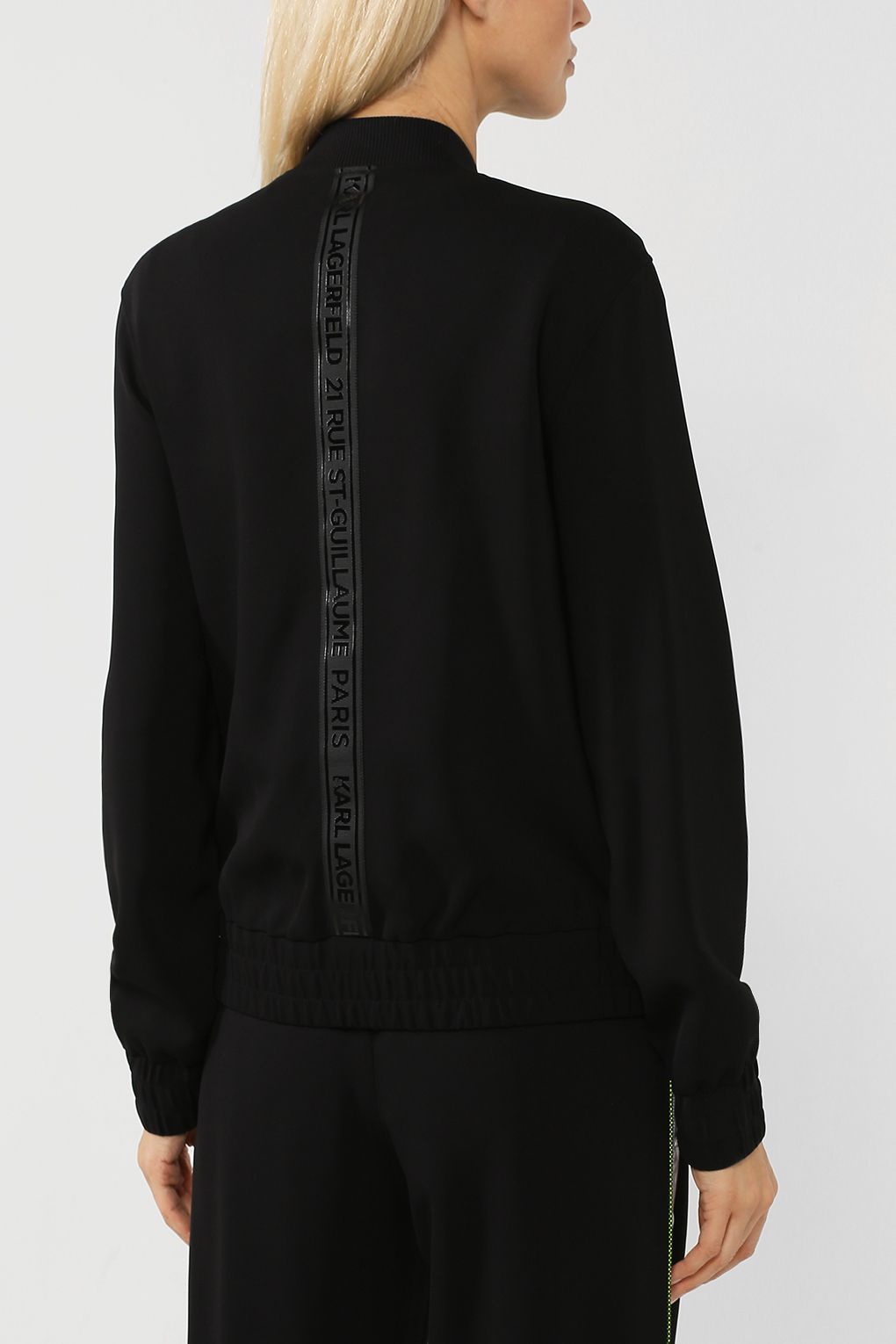 Karl Lagerfeld Куртка из вискозы в спортивном стиле Karl Lagerfeld Куртка из вискозы в спортивном стиле