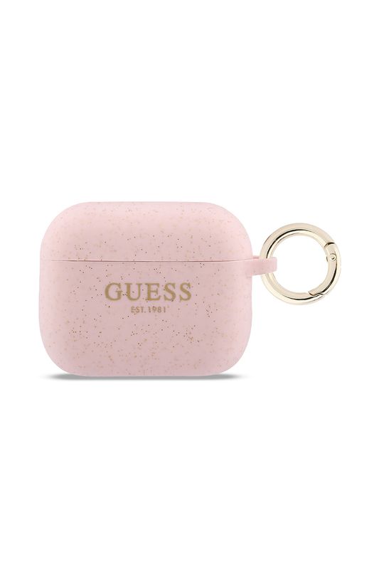 Силиконовый чехол для наушников Airpods Pro 3 с кольцом-карабином Guess