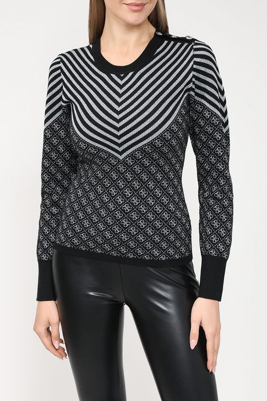 Джемпер с принтом бренда Guess