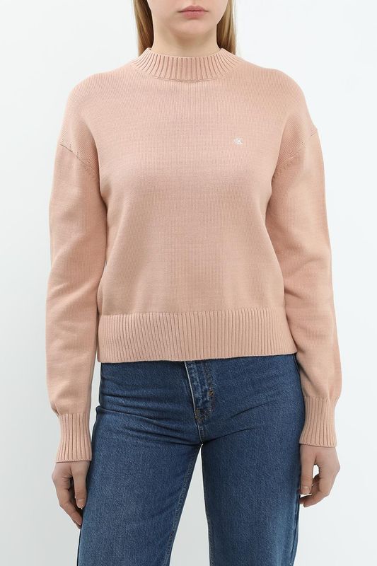 Джемпер хлопковый с воротником стойкой Calvin Klein Jeans