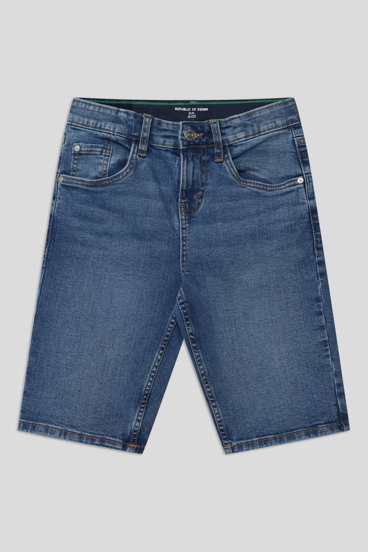 Шорты джинсовые с эффектом потертости Republic of Denim