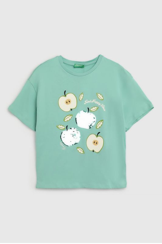 Футболка хлопковая с принтом Benetton