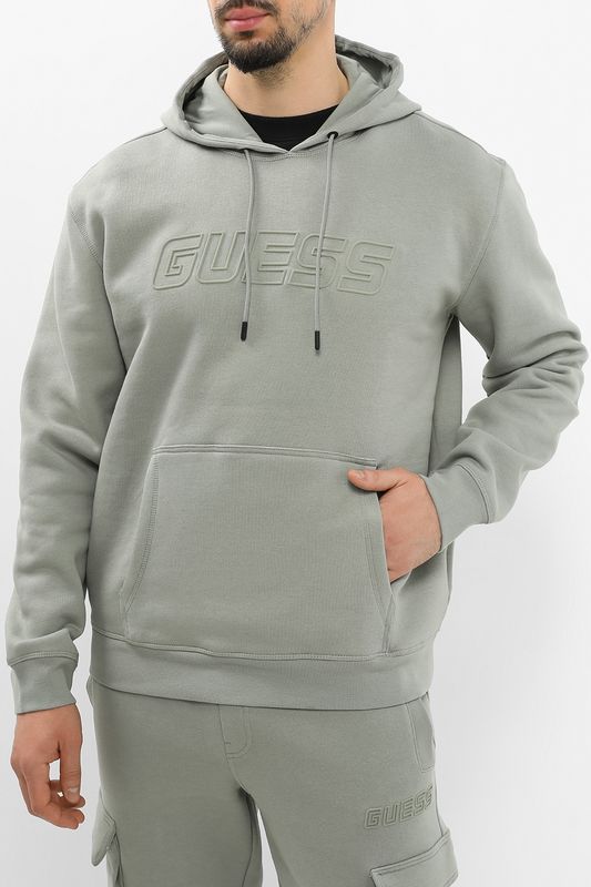 Худи хлопковое с капюшоном Guess