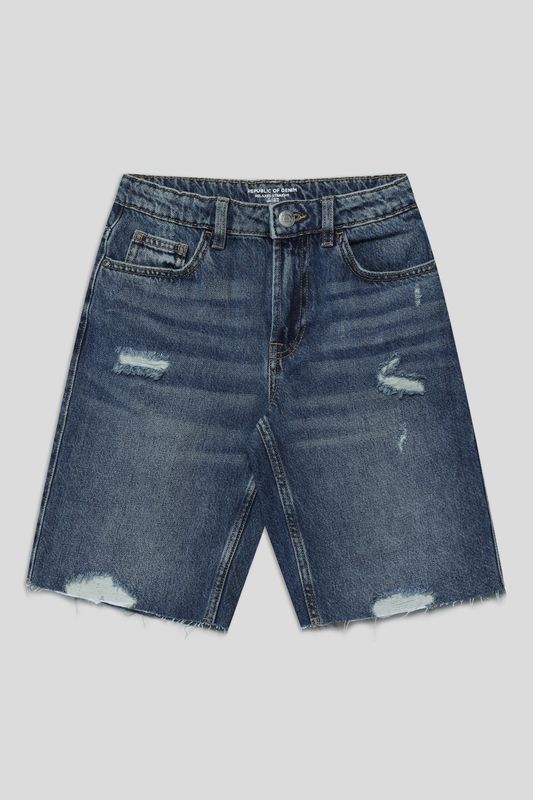 Шорты джинсовые с эффектом потертости Republic of Denim