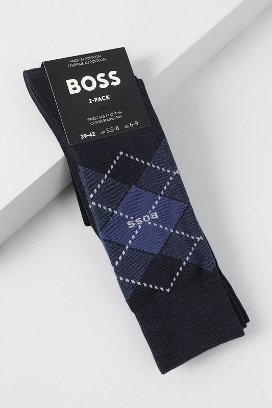 Набор из двух пар классических носков с принтом BOSS
