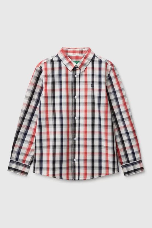 Рубашка хлопковая в клетку Benetton