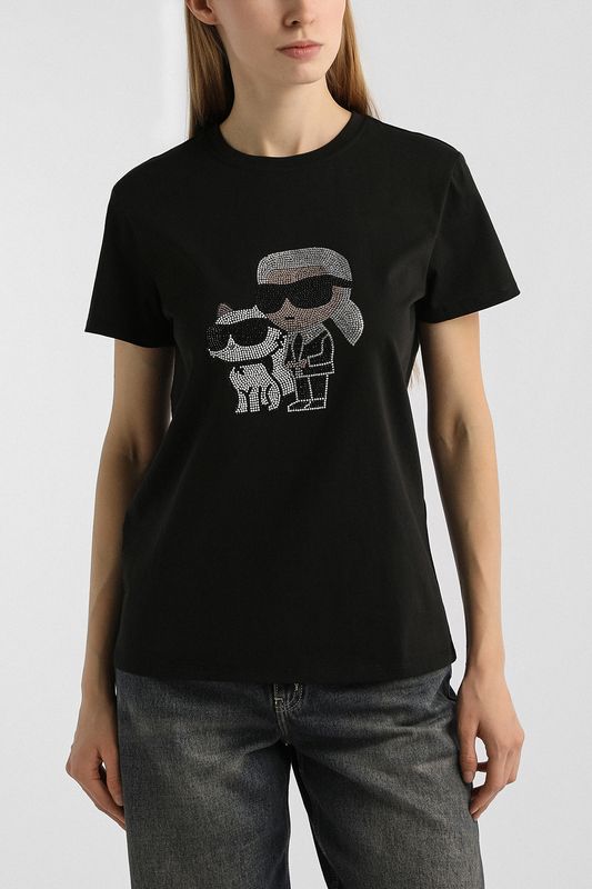 Футболка хлопковая с логотипом Karl Lagerfeld