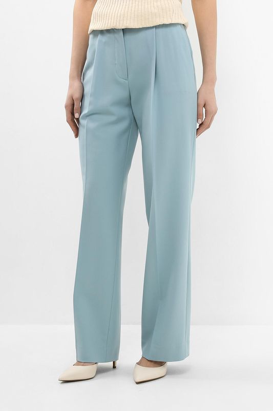 Брюки из смесовой шерсти с защипами Calvin Klein