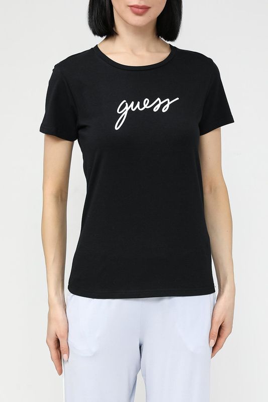 Футболка хлопковая с принтом Guess
