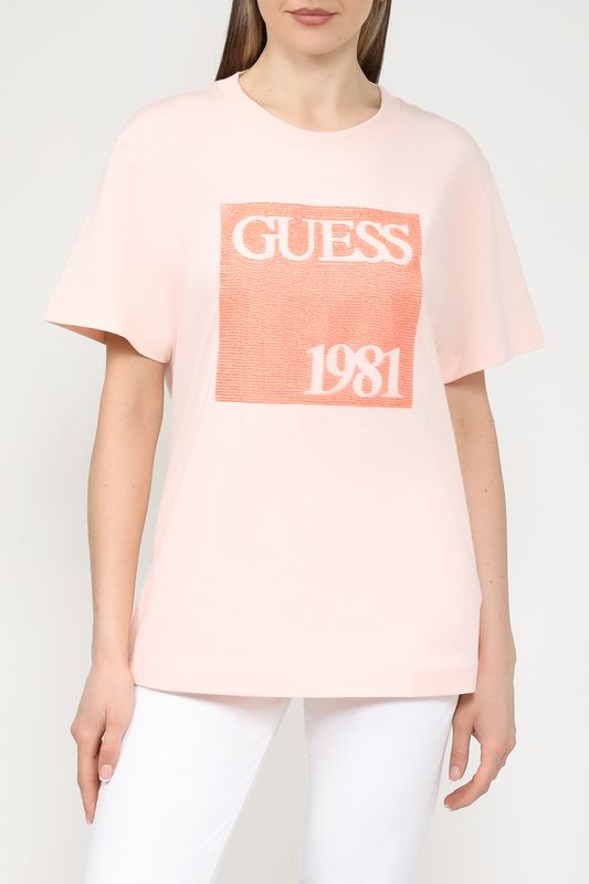 Футболка хлопковая с принтом Guess