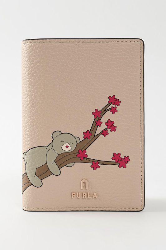 Обложка для документов кожаная с принтом Camelia S Furla