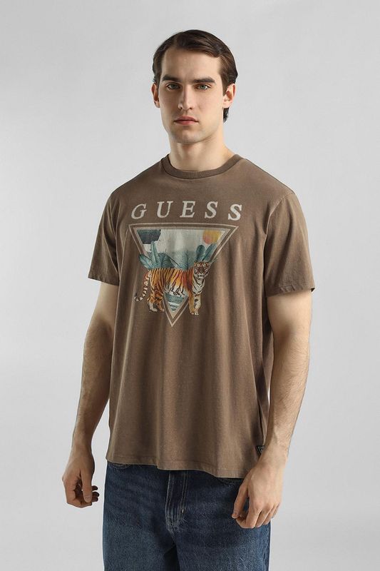 Футболка хлопковая с принтом Guess