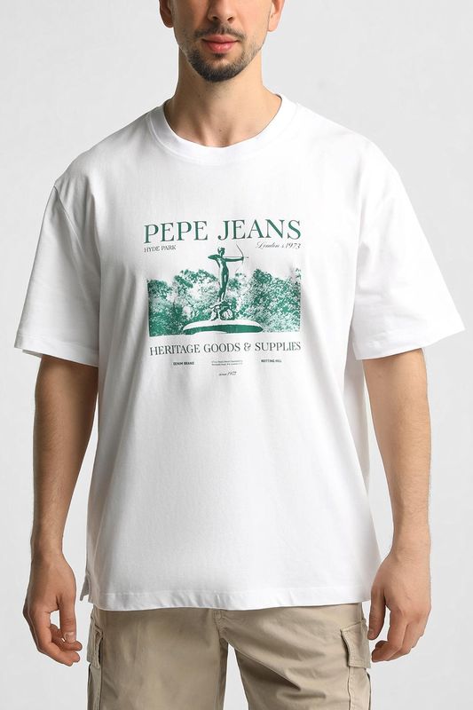 Футболка хлопковая с принтом PEPE JEANS