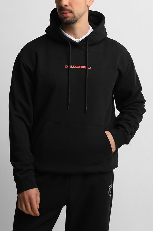 Худи хлопковое с карманом Karl Lagerfeld