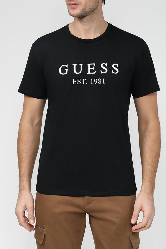 Хлопковая футболка с логотипом Guess