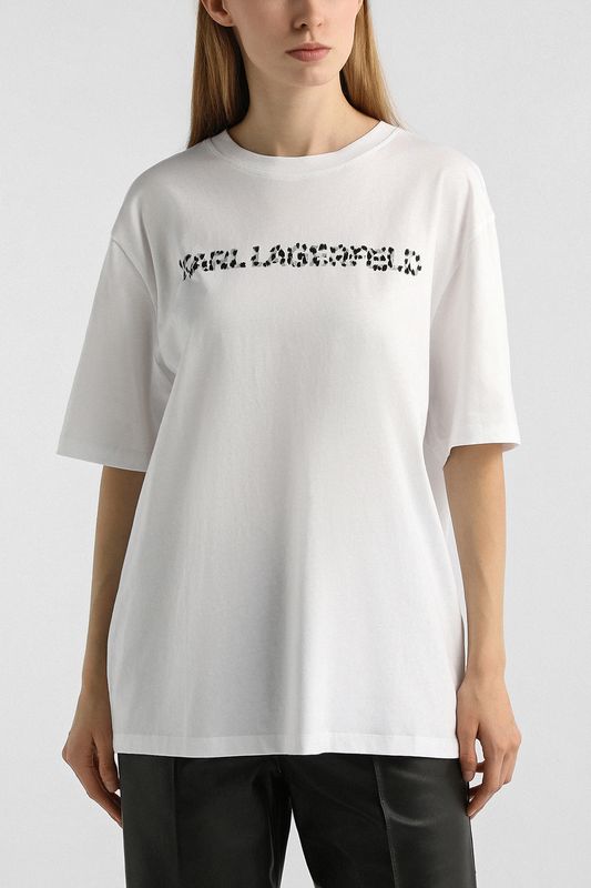 Футболка хлопковая с логотипом Karl Lagerfeld