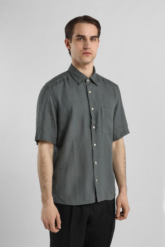 Рубашка льняная с коротким рукавом Marc O'Polo