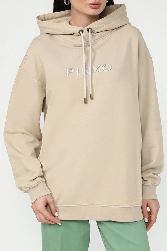 Худи хлопковое с вышитым логотипом Pinko