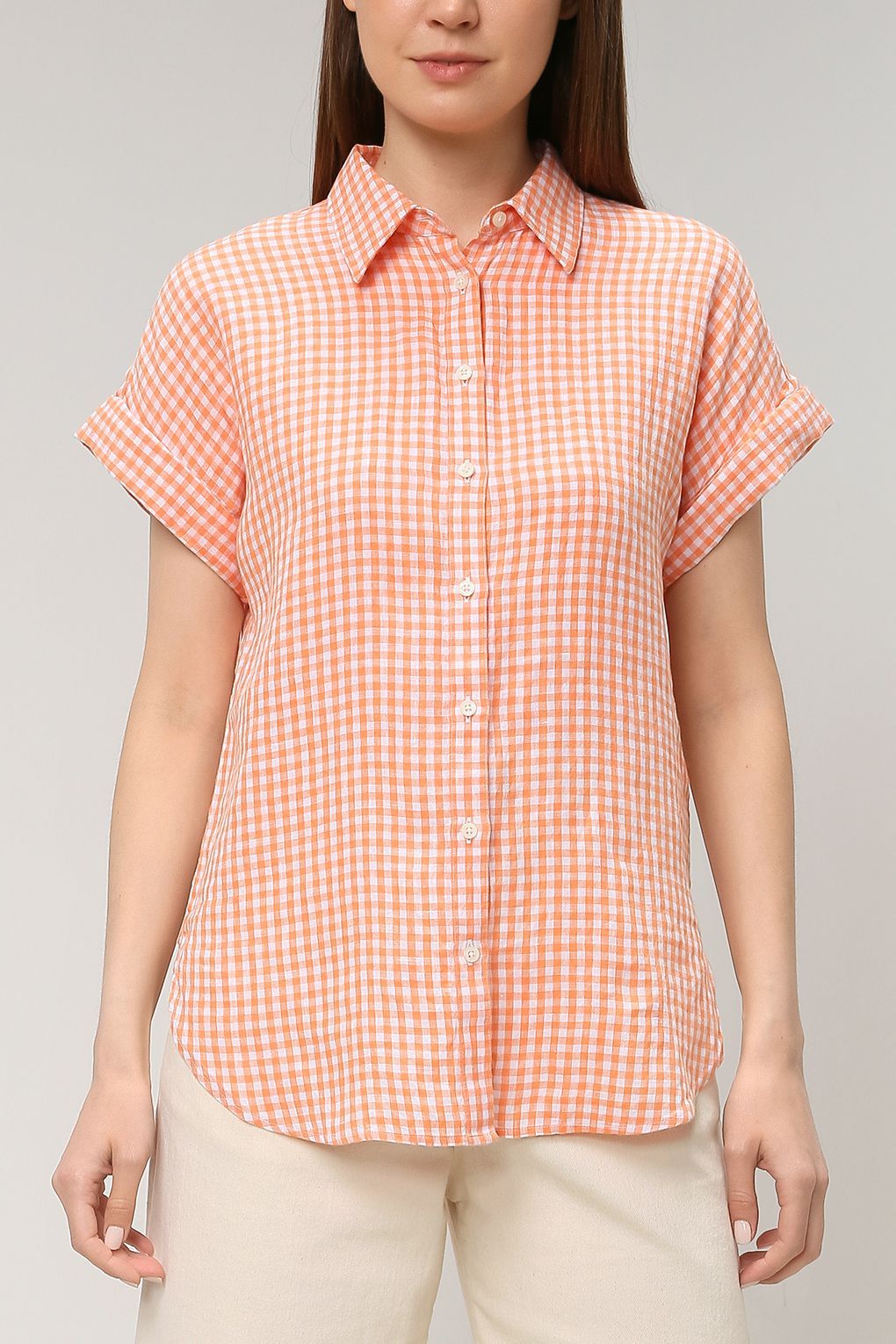 Lauren Ralph Lauren Рубашка в клетку из льна Lauren Ralph Lauren Рубашка в клетку из льна