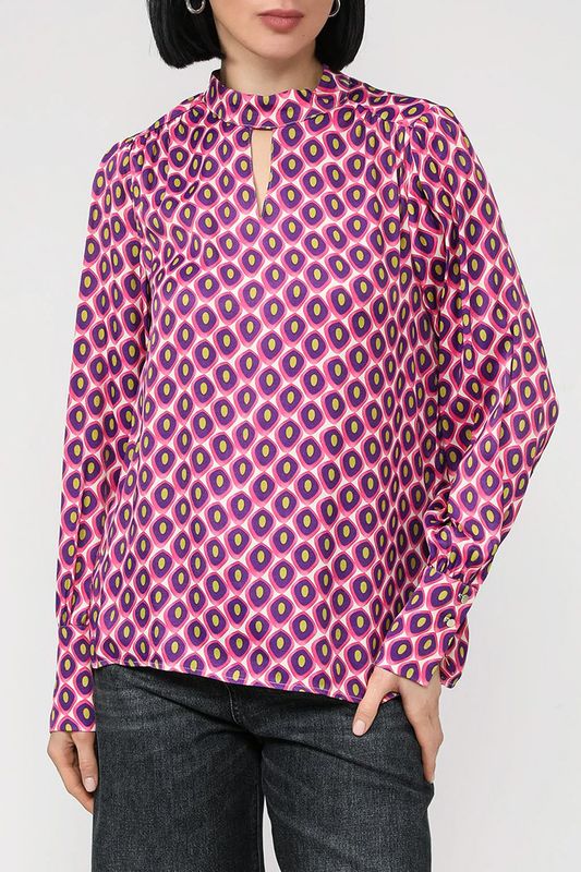 Атласная блуза с принтом More&More