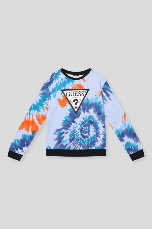 Свитшот хлопковый с принтом и логотипом Guess