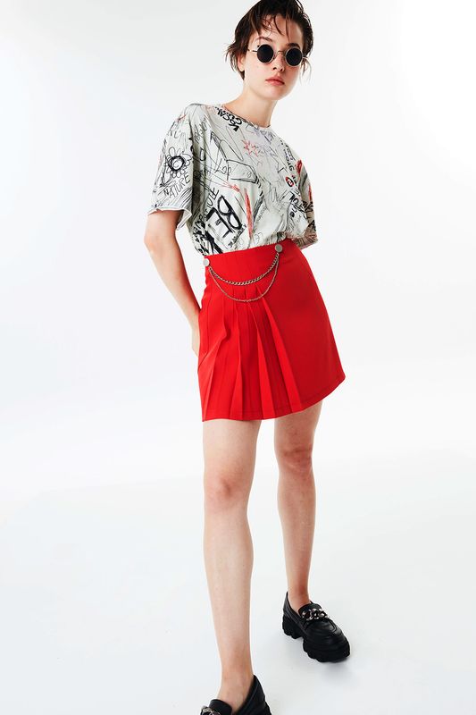 Короткая юбка с декоративной цепочкой Twist