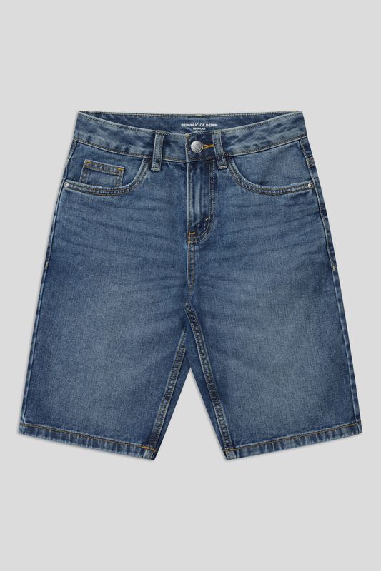 Шорты джинсовые с эффектом потертости Republic of Denim