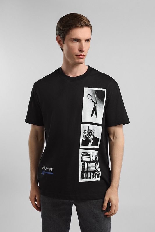 Футболка хлопковая с принтом Karl Lagerfeld Jeans