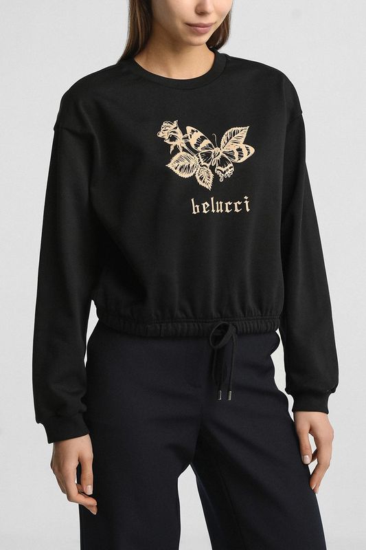 Свитшот хлопковый с принтом BELUCCI