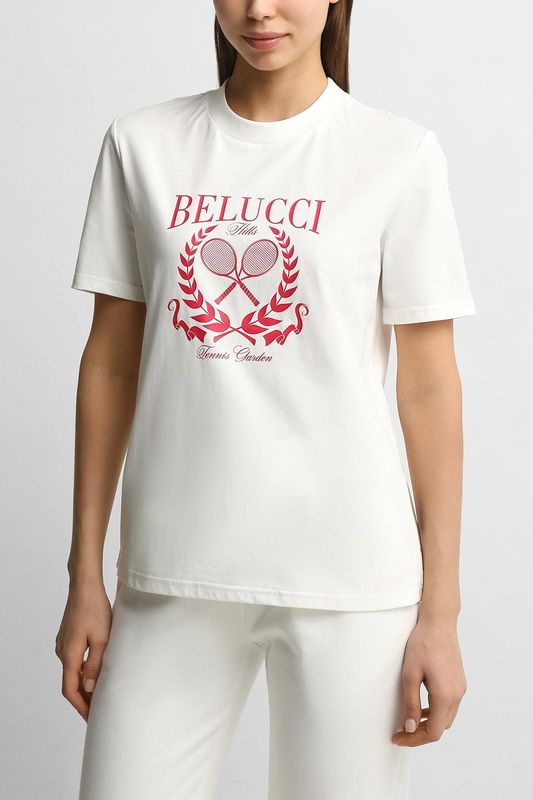 Футболка хлопковая с принтом BELUCCI