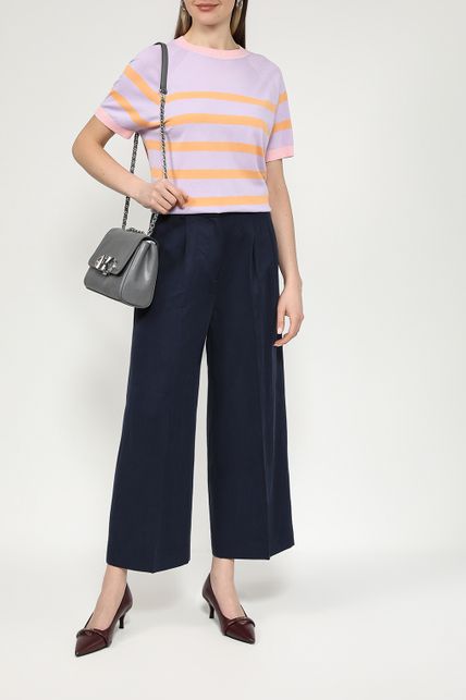 Джемпер хлопковый с коротким рукавом в полоску Esprit Casual - цена ...