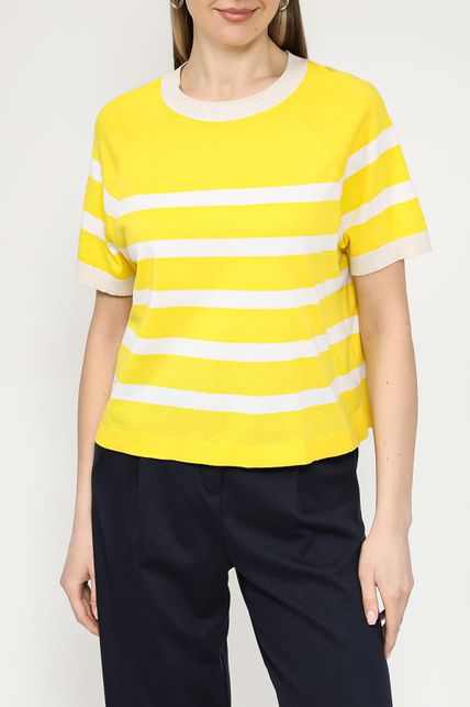 Джемпер хлопковый с коротким рукавом в полоску Esprit Casual - цена ...