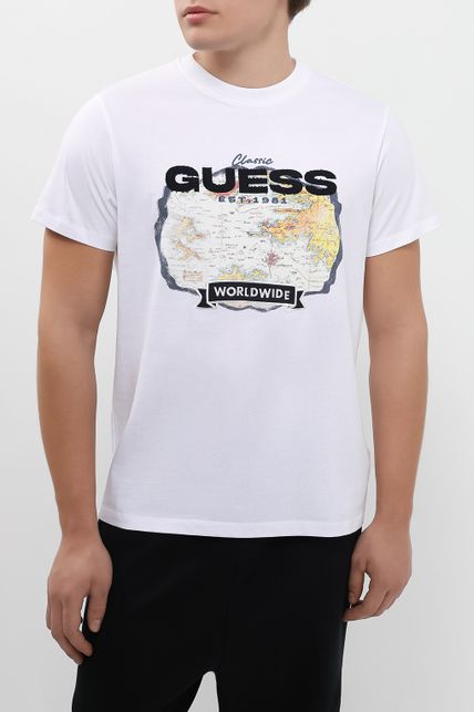 Футболка хлопковая с логотипом Guess - цена 6490 ₽ купить в интернет ...