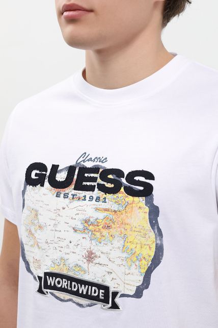 Футболка хлопковая с логотипом Guess - цена 6490 ₽ купить в интернет ...