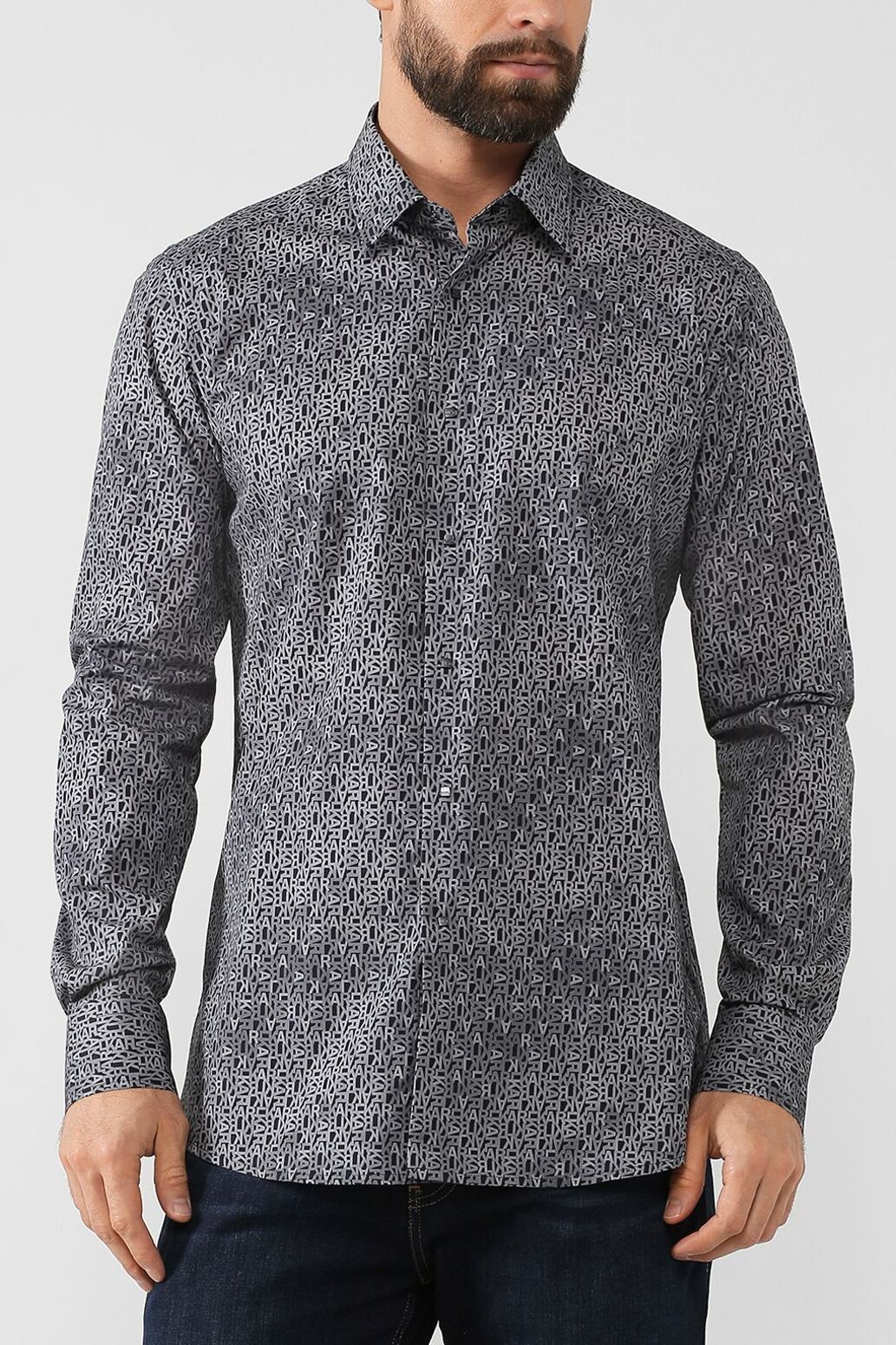 Хлопковая сорочка slim fit Karl Lagerfeld