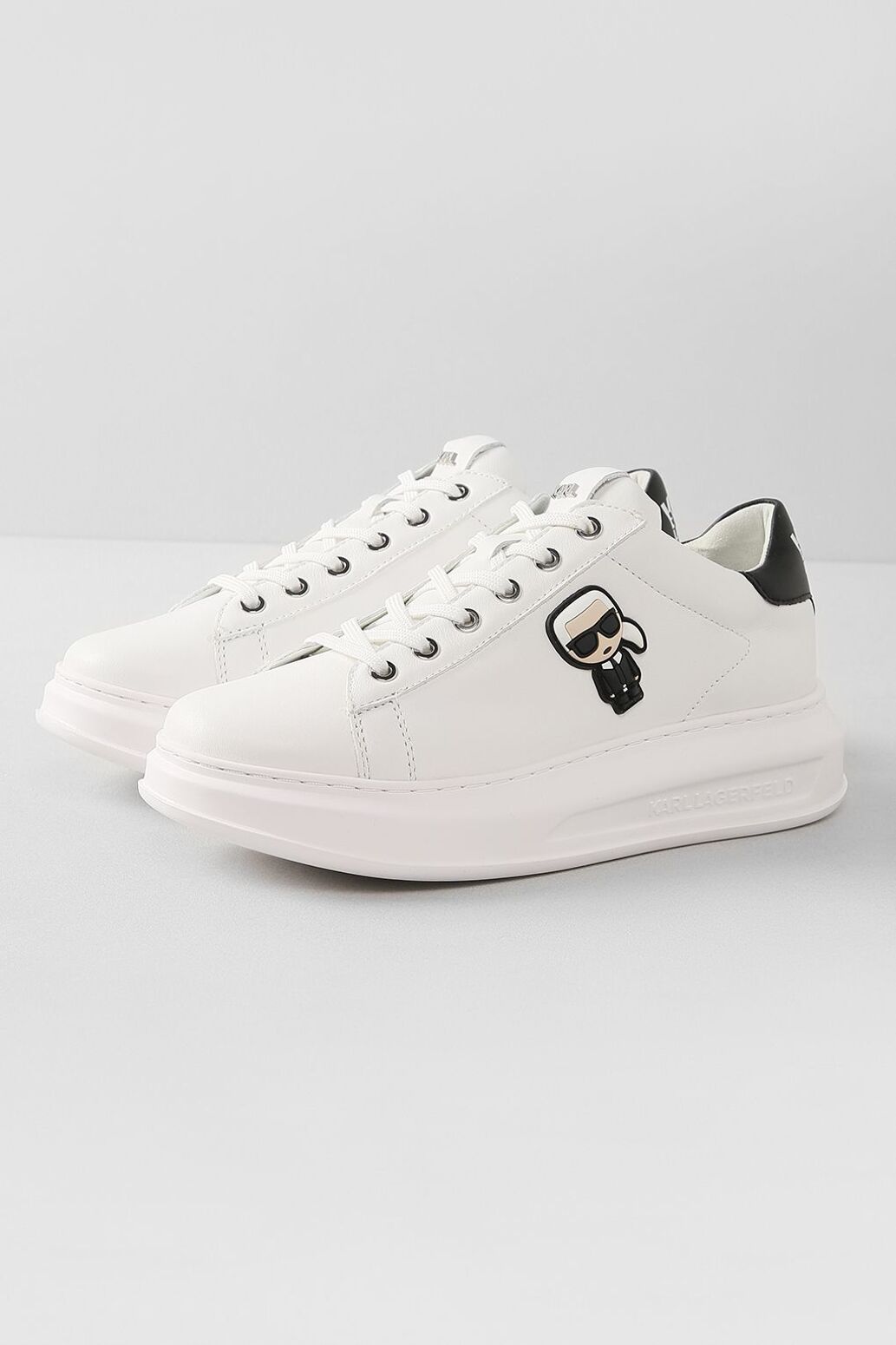 Кожаные кеды на платформе Karl Lagerfeld